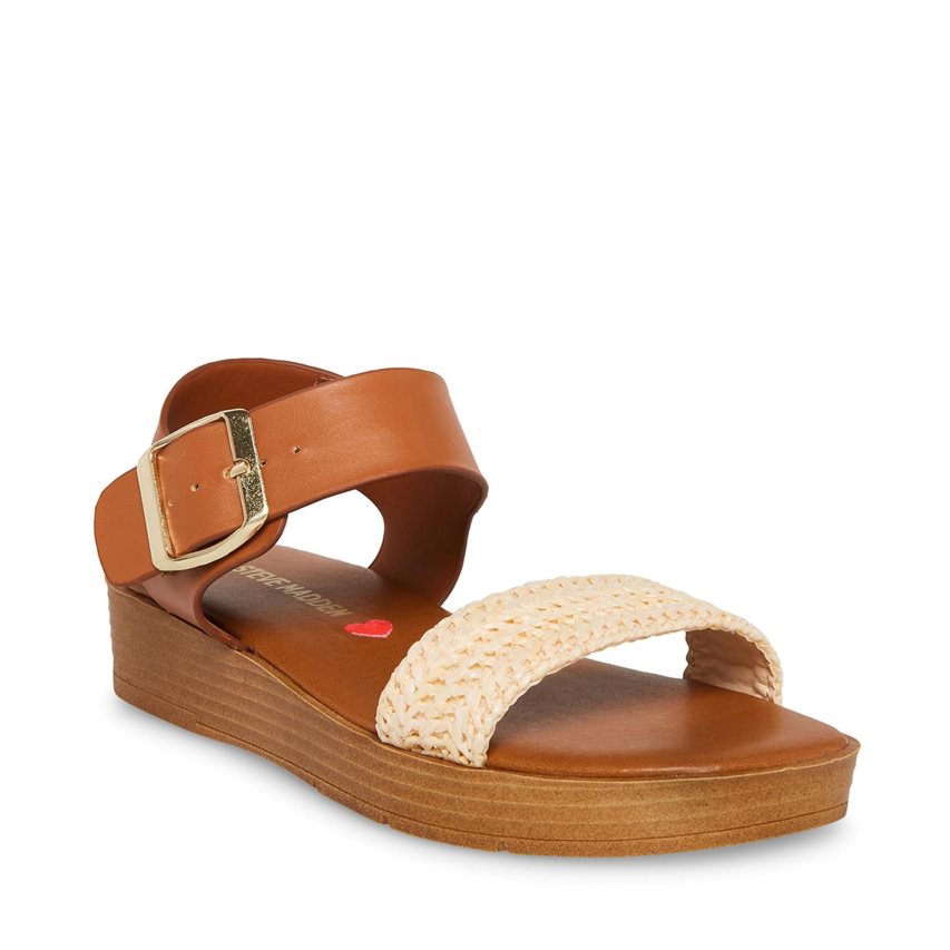 Sandalias de Plataforma Steve Madden Jdestind Raffia Niños Marrones | ES OZ4E6S